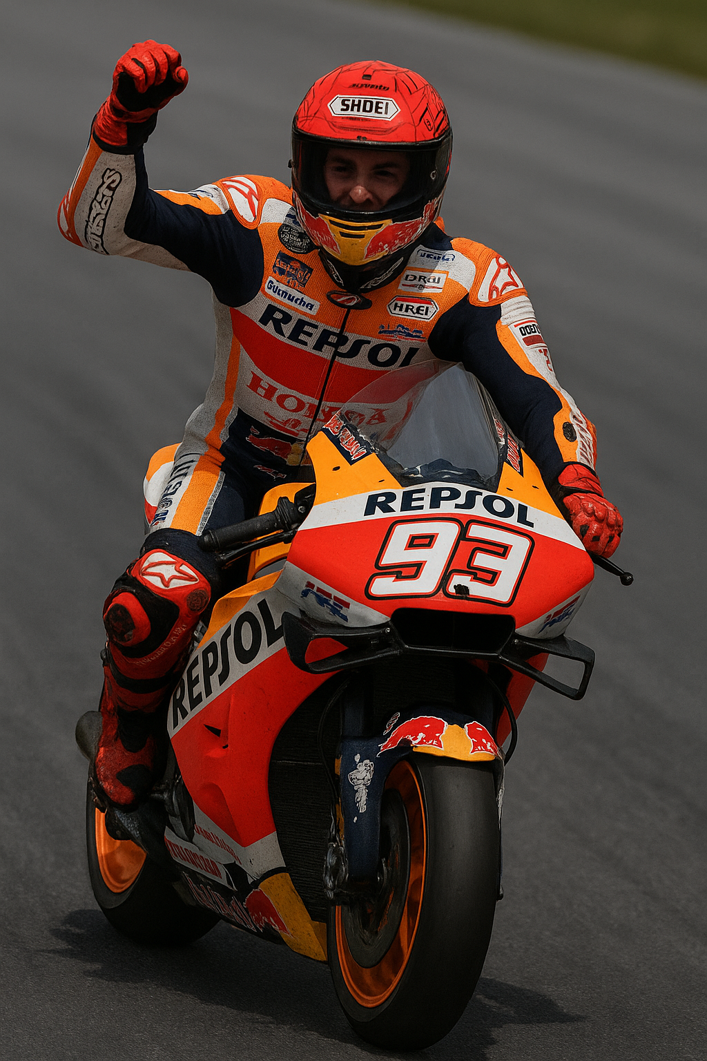 Marc Marquez merayakan kemenangan di MotoGP Austria Sprint Race