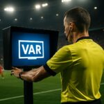 Teknologi VAR dalam sepakbola modern dengan wasit menggunakan sistem video review untuk mengambil keputusan akurat
