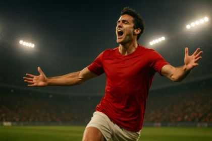 Pemain sepak bola bintang merayakan gol di tengah sorotan bursa transfer musim panas.
