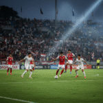 Pemain Timnas Indonesia U-23 beraksi di lapangan hijau saat pertandingan kualifikasi Piala Asia U-23.