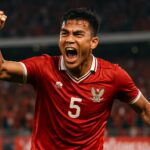 Rizky Ridho merayakan gol spektakuler yang masuk nominasi Puskas Award 2025