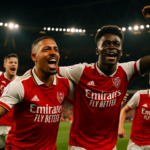 Selebrasi Gabriel Jesus dan Pemain Arsenal setelah Gol ke Gawang Aston Villa