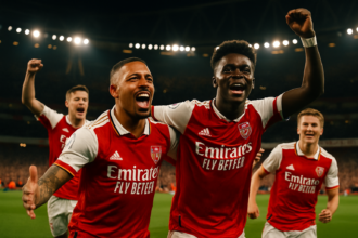 Selebrasi Gabriel Jesus dan Pemain Arsenal setelah Gol ke Gawang Aston Villa