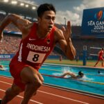 Kontingen Indonesia bersemangat mengikuti defile pada pembukaan SEA Games 2025 di Thailand