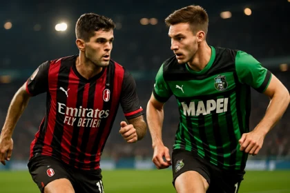 Christian Pulisic (AC Milan) dan Jay Idzes (Sassuolo) bersiap untuk duel di Serie A.