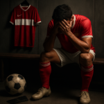 Pemain sepak bola Indonesia tampak stres karena masalah gaji di ruang ganti