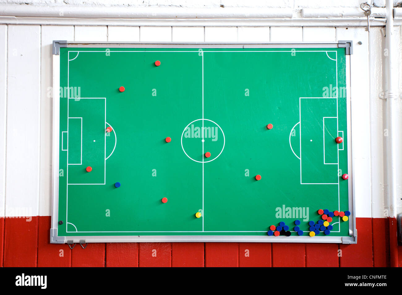 Papan taktik sepak bola dengan formasi pemain dan strategi